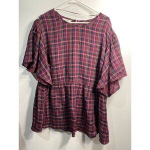 terra & sky womens short sleeve blouse shirt top plus size 2X XXL 20w 22w